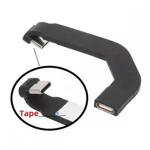 CY Cable Angled Type-C Male to USB-C Female Extension Ultra Slim Data Cable Connector Protector 65W Fast Charge for Tablet Phone