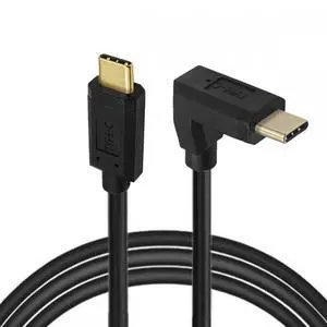 CY USB3.1 Type-C Male to USB-C Vertical 90 Degree Up Down Angled 10Gbps 4K Data Cable 65W