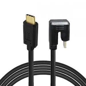 CY USB3.1 Type-C Male to USB-C 360 Degree Opposite Back Angled 10Gbps Data 4K Cable 65W