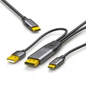 CY Reversed Displayport Source to Type C USB-C Touch Screen Displays Male 4K HDTV Cable for Laptop Monitor 2.0m