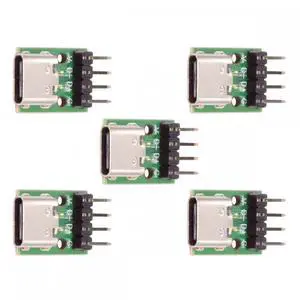 CY Cable 5pcs/set DIY OEM Type C Female Socket Connector to 4Pin Pitch=2.54mm Contact Header Vertical USB2.0 Pinout DC 5V Power