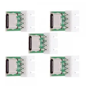 CY 5pcs/set DIY OEM Type C Female Socket Connector to 4Pin Pitch=2.54mm Wafer Socket Horizontal USB2.0 Pinout DC 5V Power