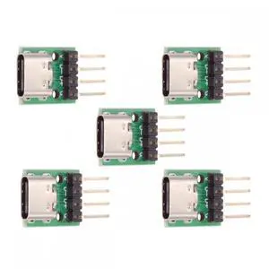 CY Cable 5pcs/set DIY OEM Type C Female Socket Connector to 4Pin Pitch=2.54mm Contact Header Horizontal USB2.0 Pinout DC 5V Power