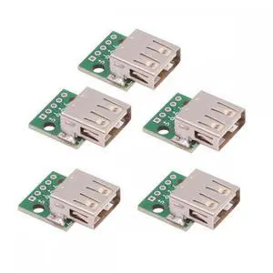 CY Cable 5pcs/set DIY OEM USB2.0 Type-A Female Receptacle Socket Connector with PCB Mounting Assembly Solder Type 480Mbps