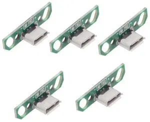 CY Cable 5pcs/set DIY OEM Micro USB2.0 Female Receptacle Socket Connector with Flange PCB Mounting Assembly Solder Type