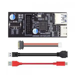 CY Type-C USB-C & 19/20Pin Header to USB 3.0 20Pin & Type-E Dual Ports Female PCBA Type Adapter Splitter HUB 5Gbps