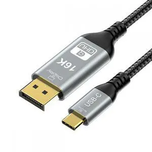 CY 16K 8K USB4 USB5.0 Type C USB-C Source to DisplayPort DP Displays Male HDTV Cable for Laptop Monitor 2.0m