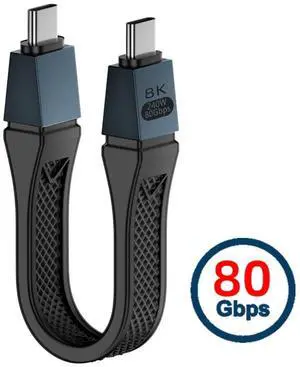 CY USB5.0 80Gbps Flat Slim FPC Cable 13cm with 240W and 16K@30hz 8K@60Hz 5K@60Hz Compatible with USB4.0 Thunderbolt3/4/5