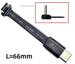 CY Ultra Slim Flat USB-C Type C to USB-C Power USB2.0 Data Cable 90 Degree Up Down Angled 65W Fast Charge for Laptop Tablet Phone