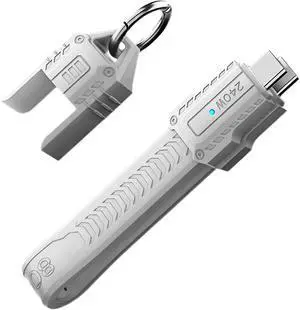 CY USB5.0 80Gbps Flat Slim FPC Cable 240W 16K@30hz 8K 60Hz 5K Lanyard Strap Chain Compatible with 40Gbps USB4.0 Thunderbolt3/4/5 (White Color)