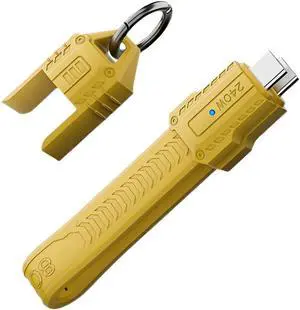 CY USB5.0 80Gbps Flat Slim FPC Cable 240W 16K@30hz 8K 60Hz 5K Lanyard Strap Chain Compatible with 40Gbps USB4.0 Thunderbolt3/4/5 (Yellow Color)