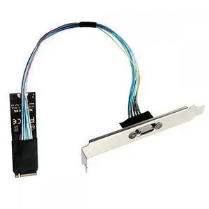 CY 2280 NGFF PCI-E4.0 M.2 M-key to Oculink SFF-8612 SFF-8611 Host Cable 30cm with Bracket for NVME U.2 SSD eGPU