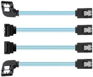 CY 4pcs/lot 90 Degree Angled Type Internal 4-SATA Host to 4SATA 7pin Target Disk 6Gbps Data Server Cable 25cm
