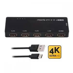 CY HDMI Splitter 4K 60hz Ultra-HD Converter Compatible 2.0 Switch 1-IN-4-OUT 18Gbps UHD Hub Support HDCP SST Extended