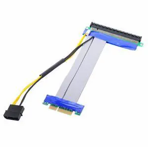 CY PCI-E Express 4x to 16x Flex Cable Extender Converter Riser Card Adapter with 4pin Power 15cm CY PCI-E Express 4x to 16x Flex Cable Extender Converter Riser Card Adapter with 4pin Power 15cm