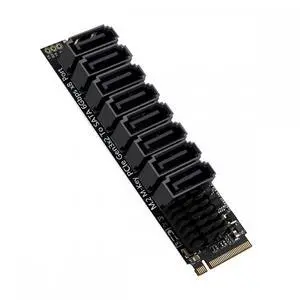 CY NGFF NVME M-Key PCI Express to SATA 3.0 6Gbps 8 Ports Adapter Converter Hard Drive Extension Card 2280 CY NGFF NVME M-Key PCI Express to SATA 3.0 6Gbps 8 Ports Adapter Converter Hard Drive Extension Card 2280