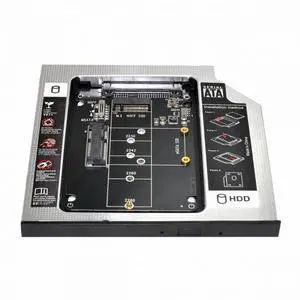 CY MSATA NGFF B/M-key SSD to Slimline SATA 13Pin Caddy Case for 9.5mm Universal Laptop CD / DVD-ROM Optical Bay CY MSATA NGFF B/M-key SSD to Slimline SATA 13Pin Caddy Case for 9.5mm Universal Laptop CD / DVD-ROM Optical Bay