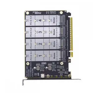 CY 4X NVME M.2 NGFF SSD to Detachable Bifurcation PCIE Express 5.0 Gen5 Gen4 X16 Raid Card VROC Raid0 Hyper Adapter CY 4X NVME M.2 NGFF SSD to Detachable Bifurcation PCIE Express 5.0 Gen5 Gen4 X16 Raid Card VROC Raid0 Hyper Adapter