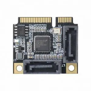 CY Mini PCI-E PCI Express to SATA 3.0 Dual Ports Adapter Converter Hard Drive Extension Card CY Mini PCI-E PCI Express to SATA 3.0 Dual Ports Adapter Converter Hard Drive Extension Card