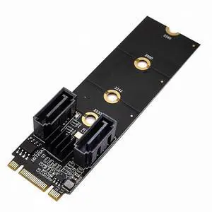 CY NGFF Key B+M PCI Express to SATA 3.0 6Gbps Dual Ports Vertical Adapter Converter Hard Drive Extension Card JMB582 2230 2242 2260 2280 CY NGFF Key B+M PCI Express to SATA 3.0 6Gbps Dual Ports Vertical Adapter Converter Hard Drive Extension Card JMB582 2230 2242 2260 2280