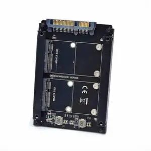 CY Dual MSATA Mini-SATA SSD Card JBOD Raid0 Span Bridge to 2.5inch SATA Combo HDD Disk Drive Enclosure CY Dual MSATA Mini-SATA SSD Card JBOD Raid0 Span Bridge to 2.5inch SATA Combo HDD Disk Drive Enclosure