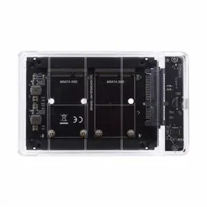 CY Dual MSATA Mini-SATA SSD Card JBOD Raid0 Span Bridge to USB3.0 Type-C USB-C 2.5inch SATA Combo Enclosure CY Dual MSATA Mini-SATA SSD Card JBOD Raid0 Span Bridge to USB3.0 Type-C USB-C 2.5inch SATA Combo Enclosure