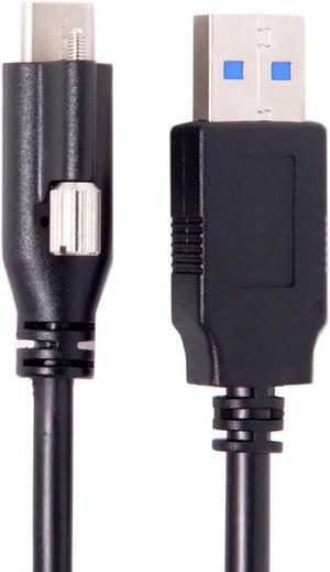 CY USB 3.1 Type-C Locking Connector to Standard USB3.0 Data Cable 1.2m With Panel Mount Screw UC-045-1.2M