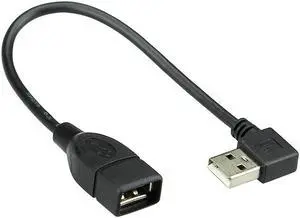 CY 90 Degree Right Angled USB 2.0 A Male to USB Female Extension Cable 20cm U2-002-RI-0.2M
