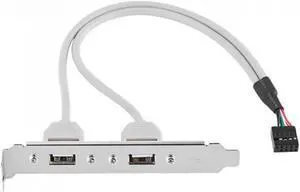 CY PCI USB 2.0 A type Female Screw to Motherboard 9p header cable with bracket U2-142