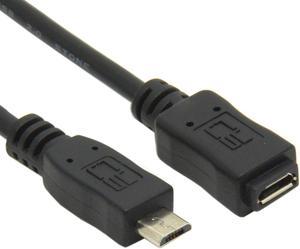 CY 5ft Full Pin Connected Micro USB 2.0 type 5Pin Male to Female Cable for Tablet & Phone & MHL & OTG Extension U2-096-BK-1.5M