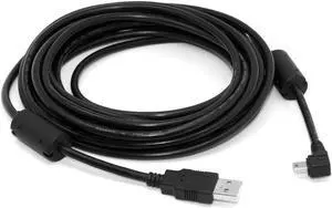 CY Mini USB B Type 5pin Male Right Angled 90 Degree to USB 2.0 Male Data Cable 5 Meters with EMI Ferrite Core U2-057-RI-5.0M