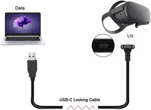 CY 3.0M Down Up Angled USB 3.1 Type-C Dual Screw Locking to Standard USB3.0 Data Cable 90 Degree for Camera UC-128-3.0M