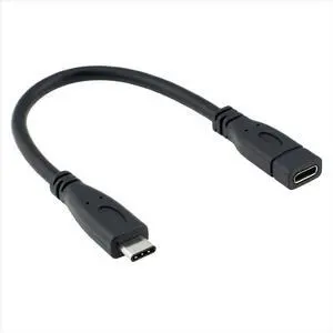 CY USB-C USB 3.1 Type C Male to Female Extension Data Cable for Macbook Tablet Mobile Phone 20cm UC-218-BK-0.2M
