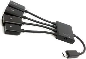 CY Micro USB Host OTG 3 Port Hub Adapter Cable U2-130