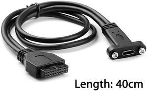 CY Single Port USB 3.1 Type C USB-C Female to USB 3.0 Motherboard 19pin Header Cable 40cm UC-365-0.4M