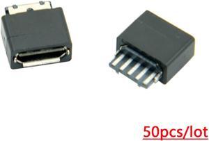 CY 50Pcs Type B Micro USB Female 5 Pin Jack Port Socket Connector Solder Type Repair Parts CN-001(50PCS)