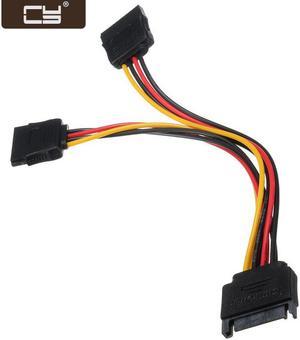 CY SATA 15pin  Male to 2 Female Splitter Y 1 to 2 extension Cable SA-052
