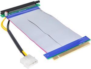 CY PCI-E Express 16X to 16x Riser Extender Card with Molex IDE Power & Ribbon Cable 20cm EP-074