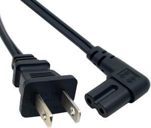 CY USA 2pin Male to 90 Degree Right Angled IEC 320 C7 Power Supply Cord cable 1M PW-039-US-1.0M