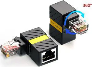 CY CAT6 UTP Male to Female 360 Degree Angled Rotating Adapter RJ45 8P8C 1000Mbps for Lan Ethernet Network