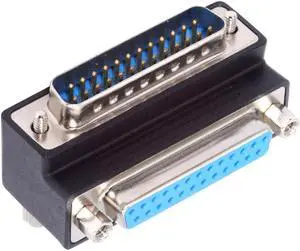 CY DSUB Parallel LPT AES/EBU DB25pin Male Nut to Female Screw Extension Adapter DB Connector Up 90 Degree Angled