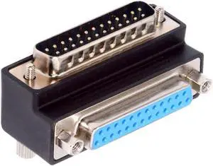 CY DSUB Parallel LPT AES/EBU DB25pin Male Nut to Female Screw Extension Adapter DB Connector Down 90 Degree Angled