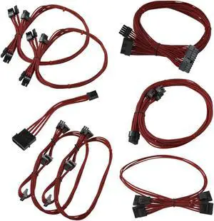 Red GS/PS (550/650 Watt) Power Supply Cable Set Individually Sleeved(100-CR-0650-B9)