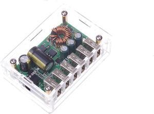 Dc-Dc 10V-30V To 5.3V 12A 6 Port Usb Desktop Rapid Charger(6 Usb In Two With Automatic Identification Ic) With Shell