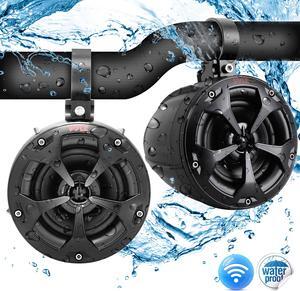 4” Waterproof Off-Road Bluetooth Speakers - 800W Power W/ Amplified Speaker System For Atv/Utv, Aux (3.5Mm) Input Jack, Marine Grade Weatherproof, Great For Use W/ All 12V Vehicles -  Plutv43bta