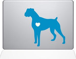 I Love My Boxer Dog Decal Vinyl Sticker, 12" Macbook, Light Blue (1481-Mac-12M-Lb)