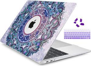 For Macbook Air 13 Inch Case 2020 2019 2018 Release New Version A2337 M1/A2179/A1932, Crystal Paisley Logo See Through Hard Case Shell Cover For Macbook Air 13 Retina With Touch Id Paisley