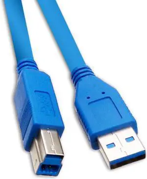 10 Feet Usb 3.0 Printer/Device Cable, Blue, Type A Male/Type B Male Plug, A Male To B Male Super Speed Usb Cable, Usb 3.0 To Type B Cable, Type B Printer Cable,