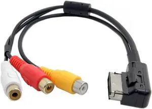 Ami Mmi To 3 Rca Audio Video Cable Female Dvd Video And Audio Input Cable For Audi A1 A7 A8 Vw Car
