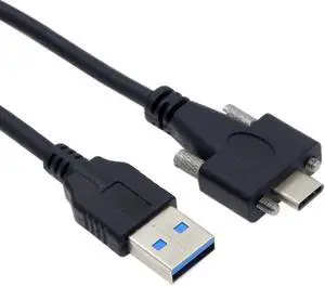 Cy Usb Panel Mount Cable Usb C To Usb Data Cable Usb 3.1 Type-C Dual Screw Locking To Standard Usb3.0 Data Cable